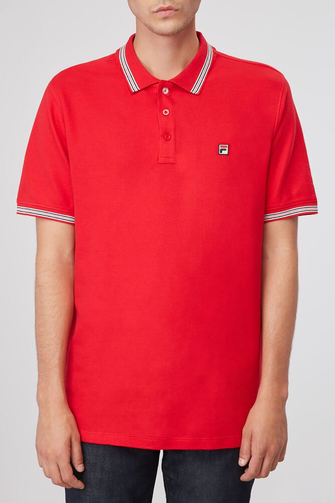 Fila Matcho 3 Red Polo Mens - NZ 78124-NTYF